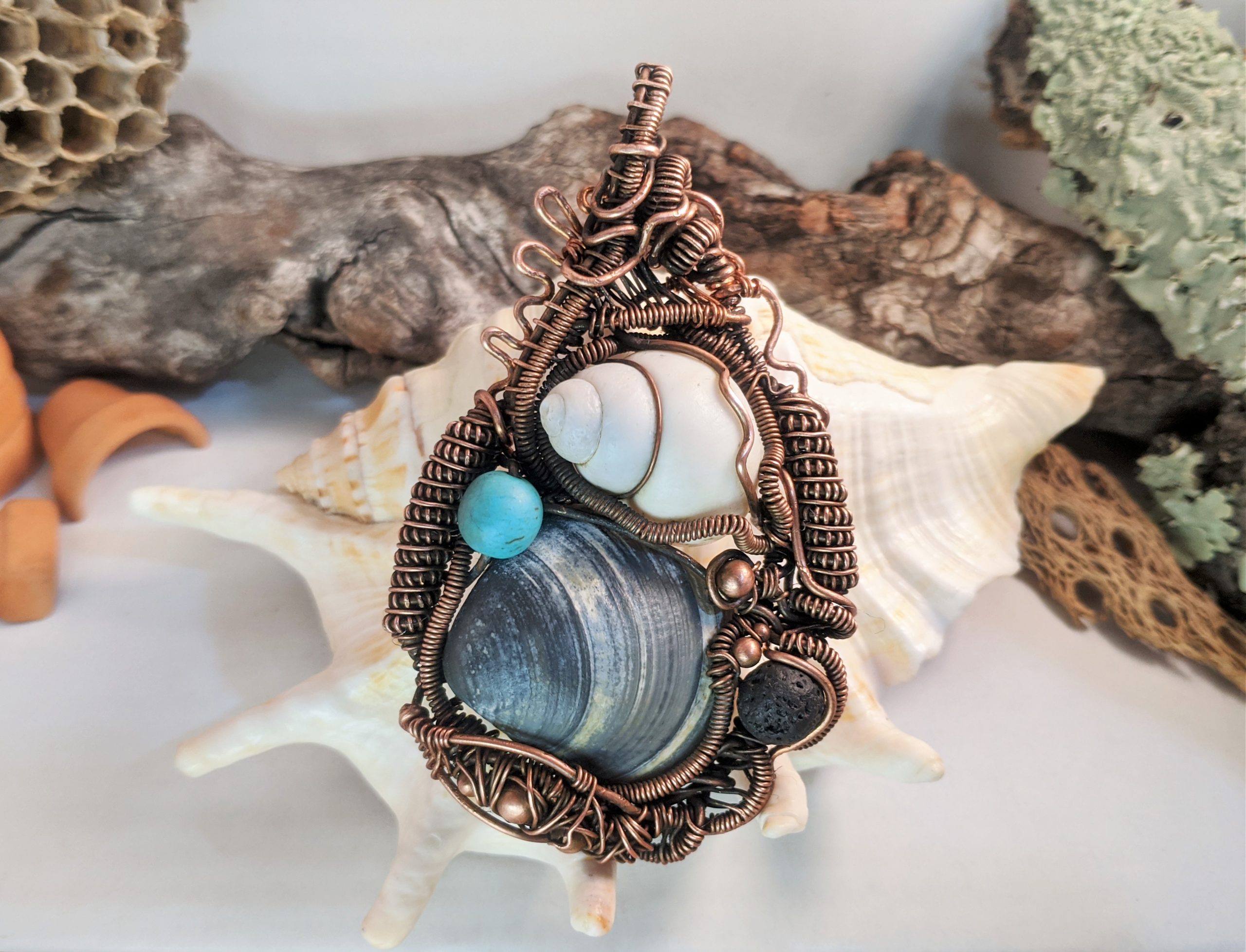 Shell Amulet · "Ocean Blue"